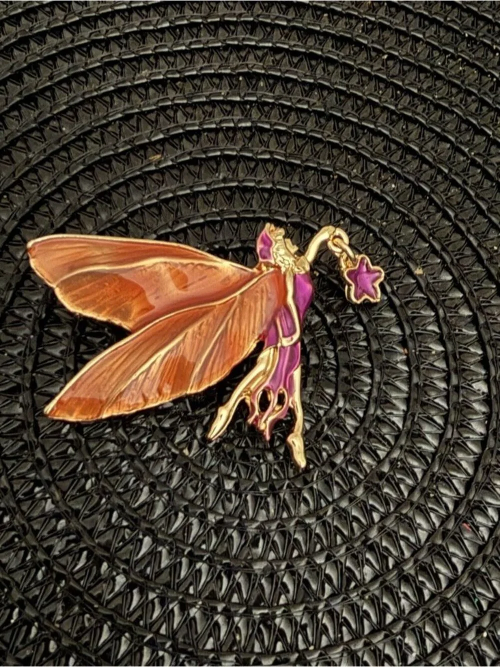 Yellow Floral Pearl Butterfly & Fairy Butterfly Brooch Set - Women's Jewelry